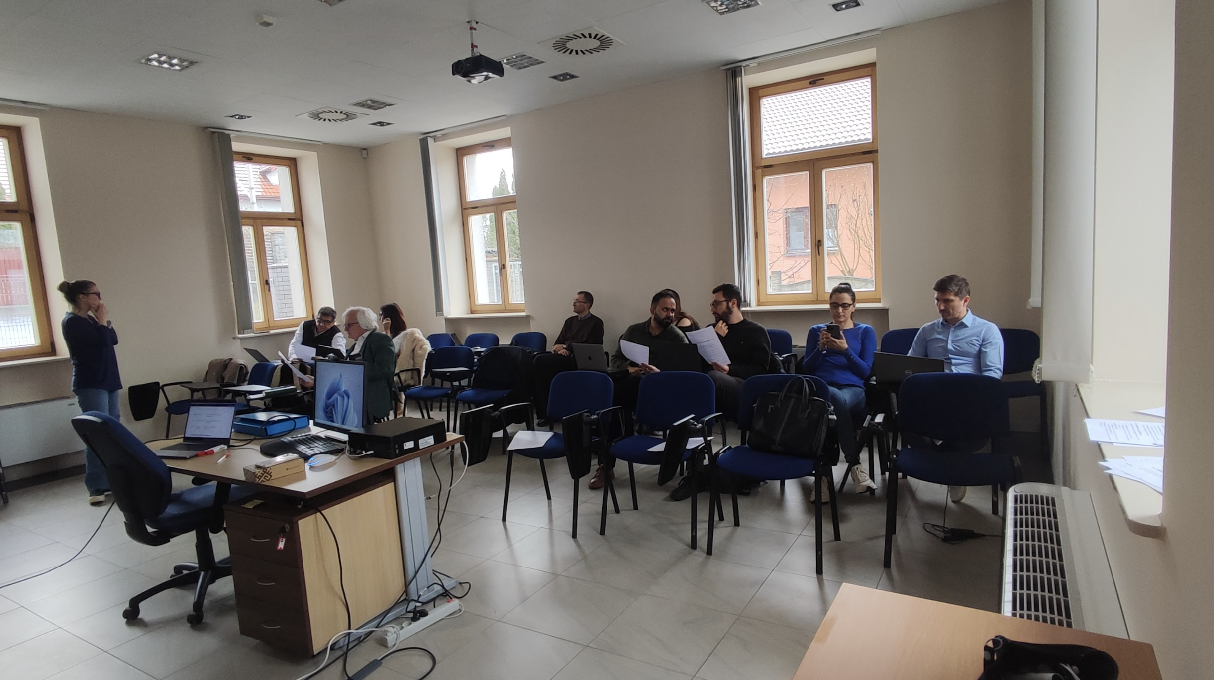 Participants discussing immersive laboratory design